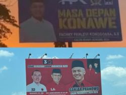 Pihak Fachry Konggoasa Pertanyakan Pencopotan Baliho di Wawotobi yang Diganti Baliho PDIP