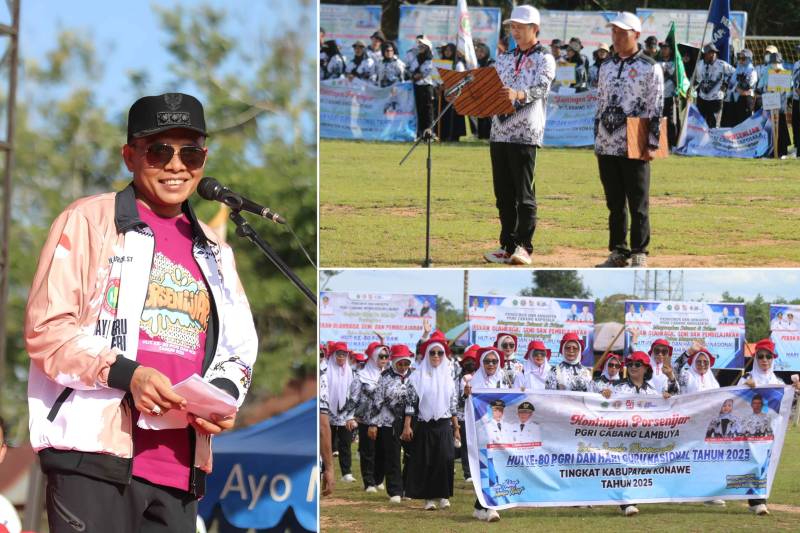 Porsenijar PGRI Konawe Digelar, Bupati Yusran Tekankan Kebersamaan dan Sportivitas 1 1000357783 11zon