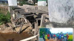Akses Lumpuh, Warga Nambeaboru dan Barowila Gotong Royong Perbaiki Jembatan Rusak
